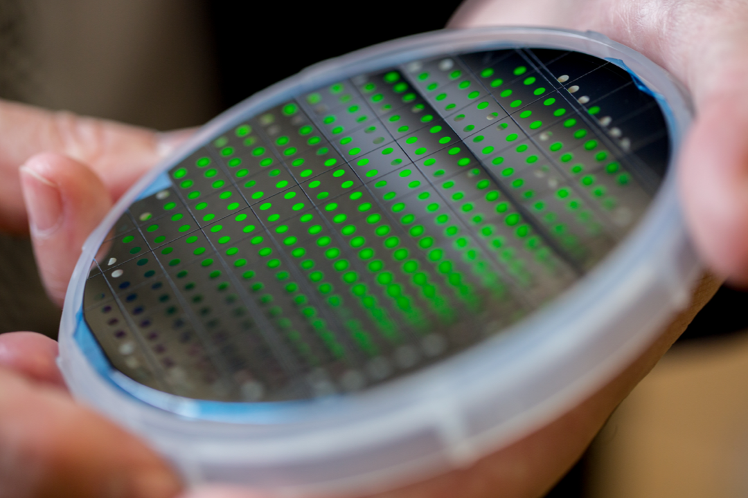 Close up of green circle